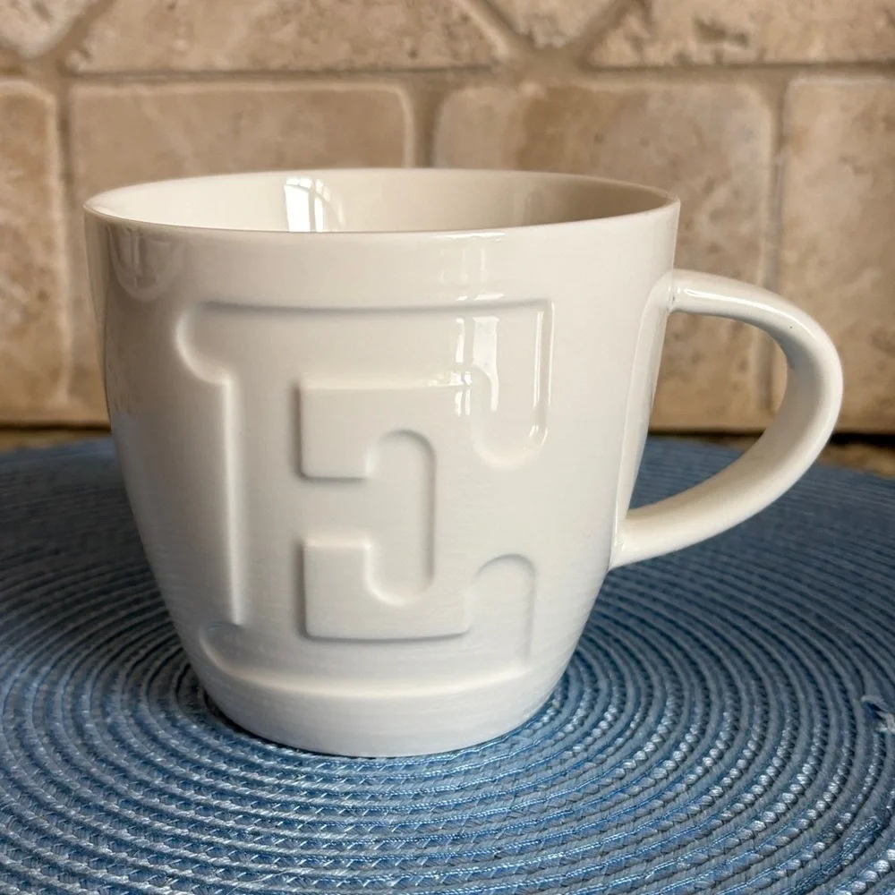 Designer Keith Brymer Jones Original Embossed Letter E Mug Cup - Picture 2 of 8
